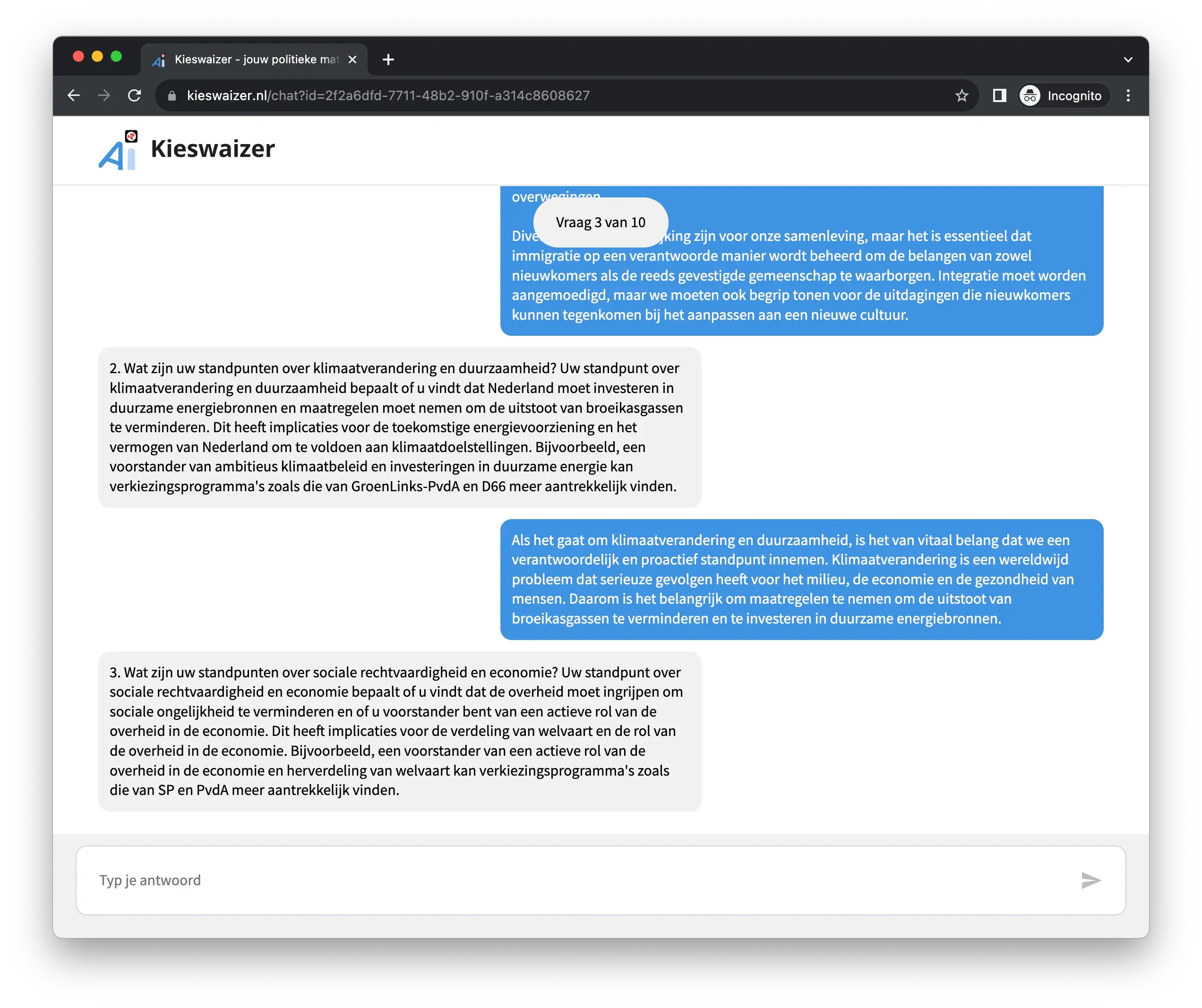 The chat of Kieswaizer based on websockets