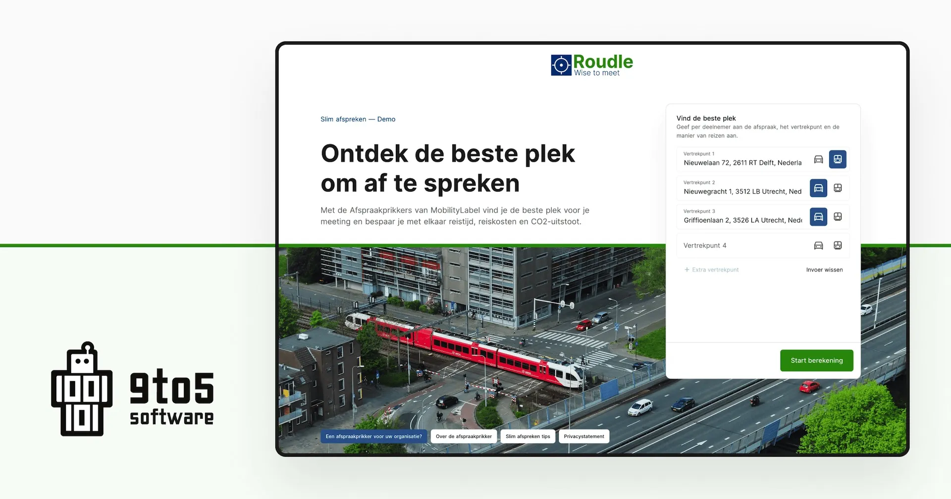 Efficiënt afspreken met de Afspraakprikker - In opdracht van MobilityLabel hebben we een website ontwikkeld waarmee je de beste plek vindt om af te spreken en zo met elkaar reistijd, reiskosten en CO2-uitstoot bespaart.